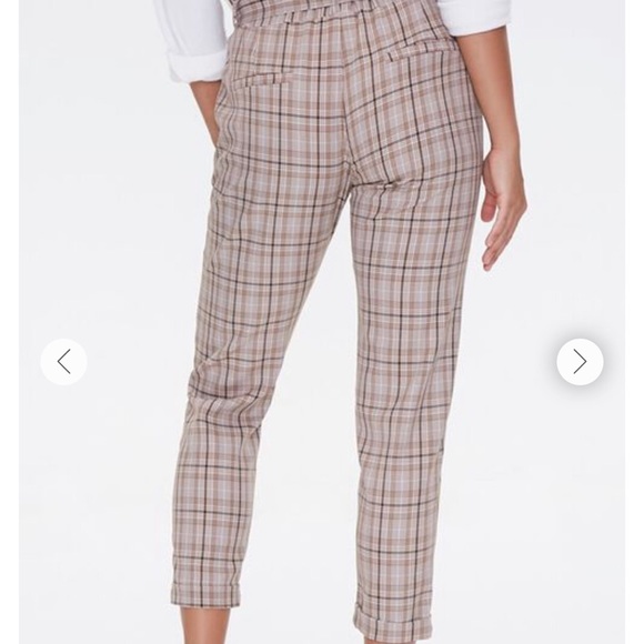 Forever 21 Plaid Paperbag pants Sz S New Cute - Picture 2 of 5